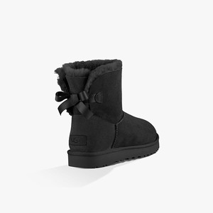 Ugg Mini Bailey Bow II Women Classic Boots Black (1294QWJSU)